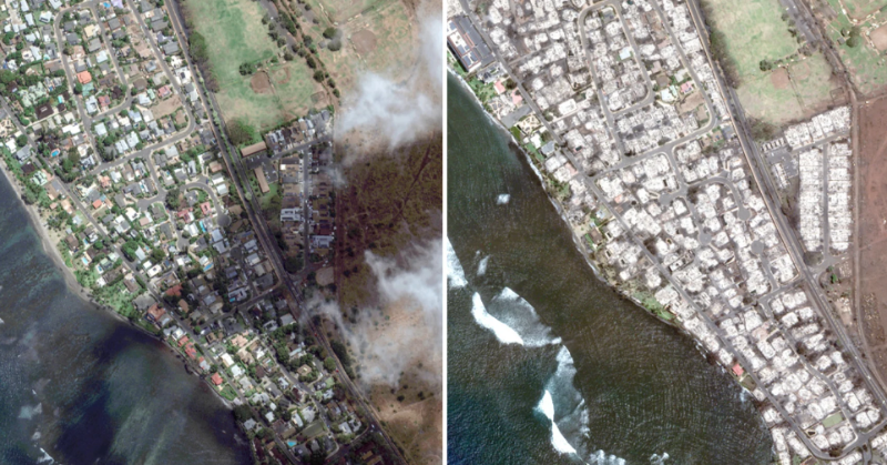 Wildfire Devastation In Lahaina Captured By Satellite