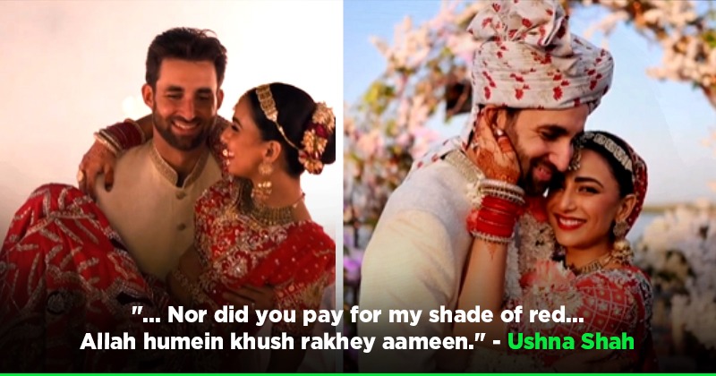 Pakistani Actress Ushna Shah Wears Red Lehenga At Her Wedding Gets Trolled