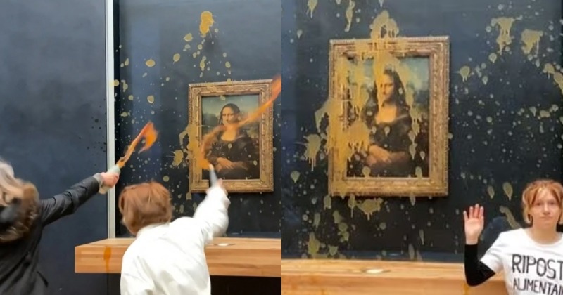 Climate Activists Throw Soup At Mona Lisa Painting In Paris