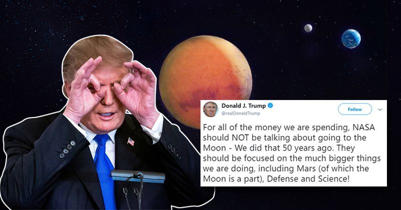 US President Donald Trump Calls Moon A Part Of Mars And The Internet