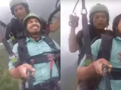, the man paragliding in the viral video, is Vipin Sahu. Sahu along with his friend was on a  11-day