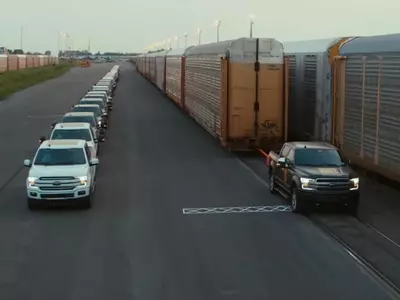 Ford F150 1 Million Pound Challenge, Ford F150 Pulls A Train, Ford Electric Pickup Truck, Electric P