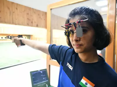 Manu Bhaker Celebrates By Shooting Gold At Asian Championship