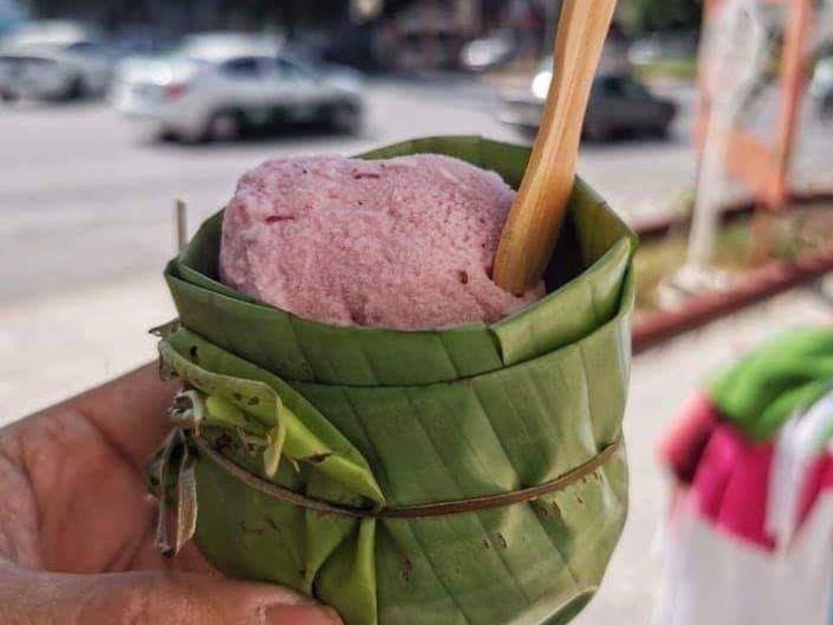 Image Of Ice Cream Served On Banana Leaf With Bamboo Spoon Goes Viral