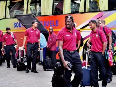 West Indies team arrives in India