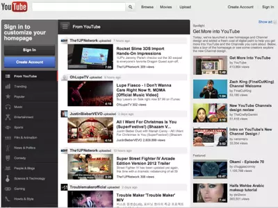 YouTube Home Page Gets ‘Face Lift’