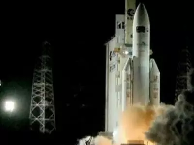 European rocket blasts off for ISS