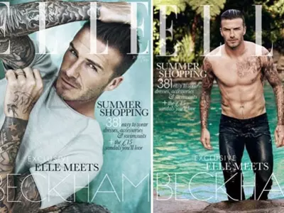 Beckham first man to grace Elle magazine cover