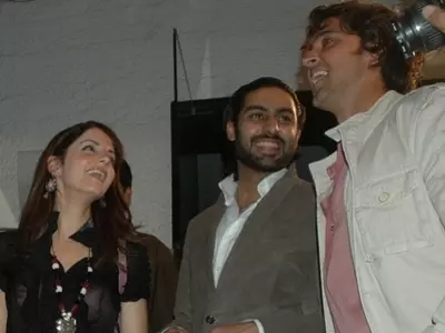 Abhishek Bachchan with Hrithik and Sussanne Roshan