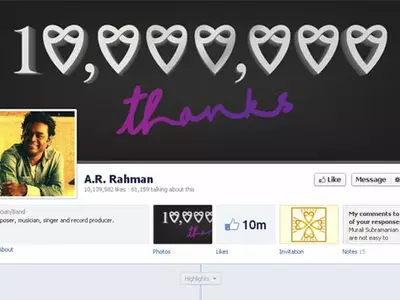 AR Rahman on facebook