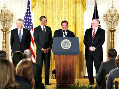 Barack Obama, John Brennan, Chuck Hagel, Leon Panetta