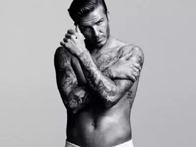 David Beckham Goes Shirtless in New Ad