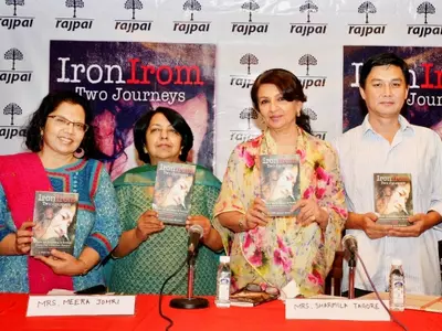 Actress Sharmila Tagore releases a book on Irom Sharmila at a function in New Delhi