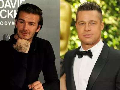 David Beckham and Brad Pitt