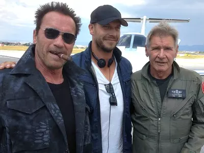 Arnold Schwarzenegger, Patrick Hughes, Harrison Ford