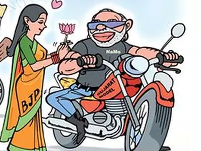 Modi Advani BJP Cartoon