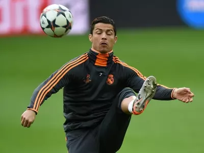 Cristiano Ronaldo took part in Real Madrid's training session before the quarterfinal tie against Borussia Dortmund.