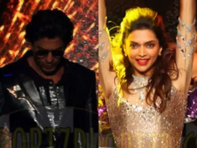 Shah Rukh Khan and Deepika Padukone at IPL 7 opening gala