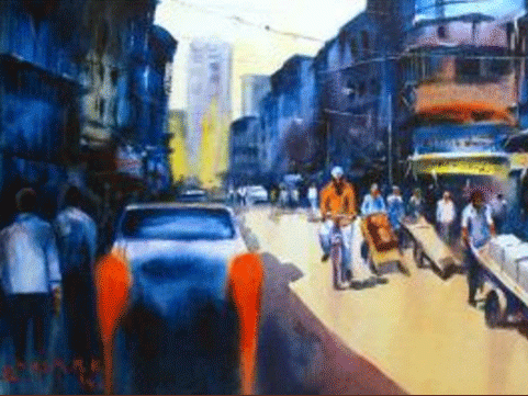 Cityscapes Captured in Acrylic Colours
