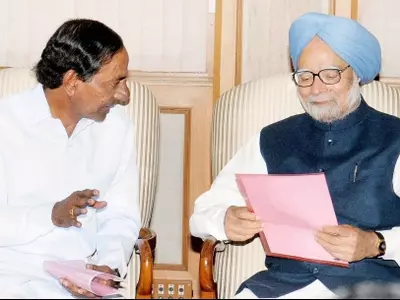 TRS leader Chandrashekara Rao, Prime Minister Manmohan Singh