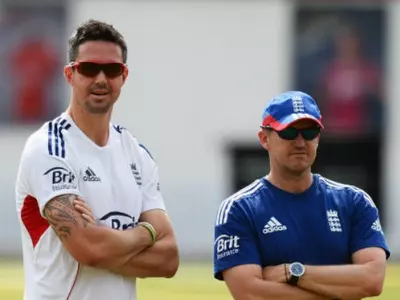 Kevin Pietersen and Andy Flower
