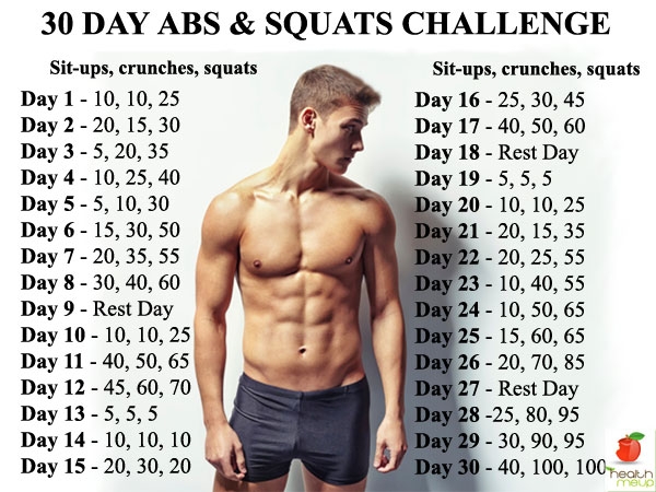 30 Day Abs And Squats Challenge Diet Fitness