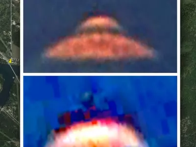 Google Earth captures ‘UFO with alien'