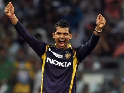Skipper Gautam Gambhir led from the front with a confident half-century after Sunil Narine stifled Lahore Lions with his magical spin bowling as Kolkata Knight Riders eked out a four-wicket win in a Champions League Twenty20 Group A match.