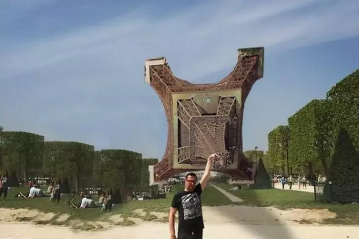 Man Asks People To Photoshop Eiffel Tower Under His Finger, Gets