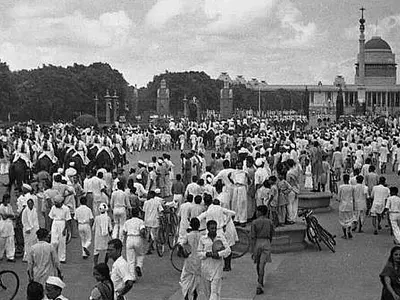 Rare picture Of India Celebrating first Independence Day, 15th Aug 1947