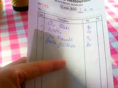 restaurant bill