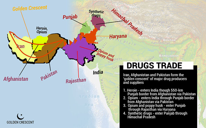 Golden Crescent The Route Through Which Drugs Are Making - 