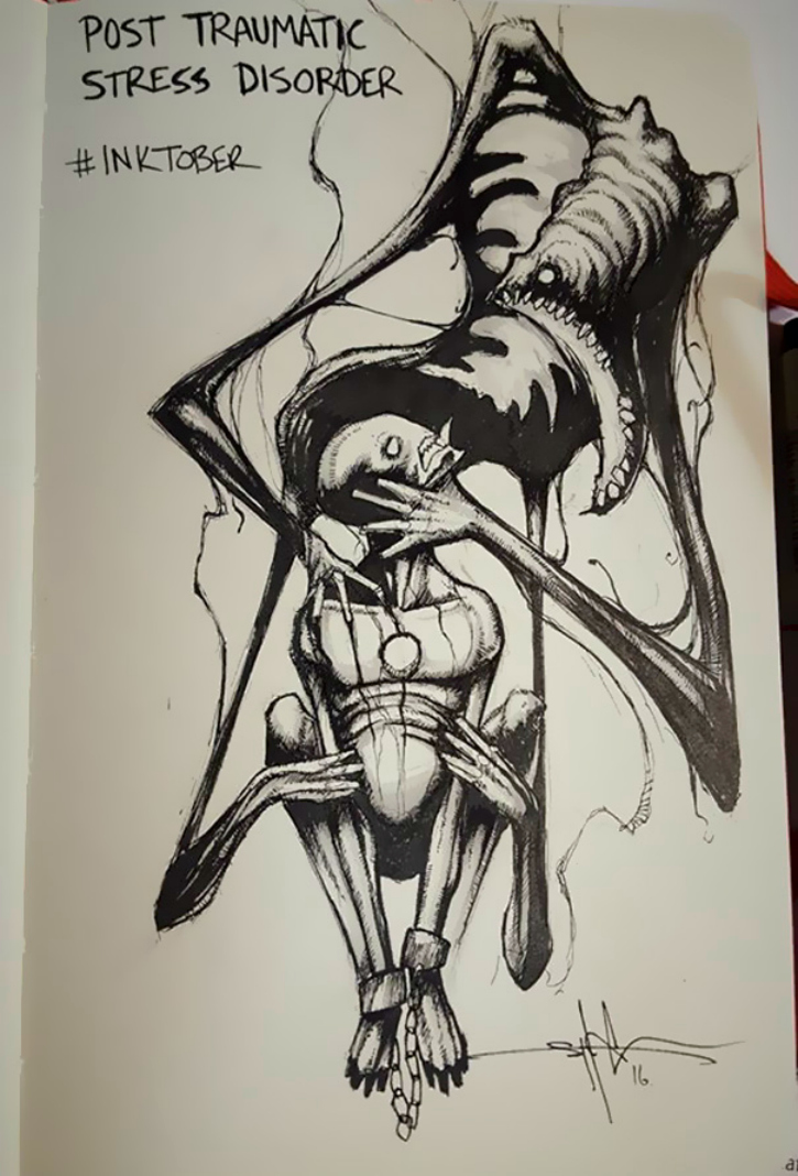 Artist With Autism Illustrates >> This Artist S Ink Drawings On Mental Illness And Disorders Artist With Autism Illustrates >> This Artist S Ink Drawings On Mental Illness And Disorders