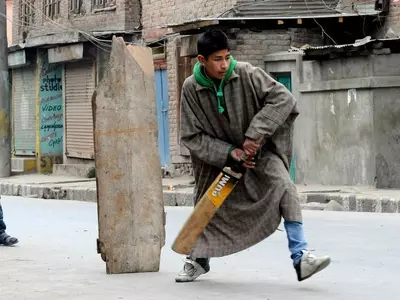 Kashmiri Kids Playing Cricket