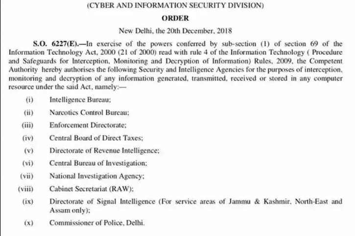 indian government order to monitor all communication between computers indian government order to monitor all communication between computers