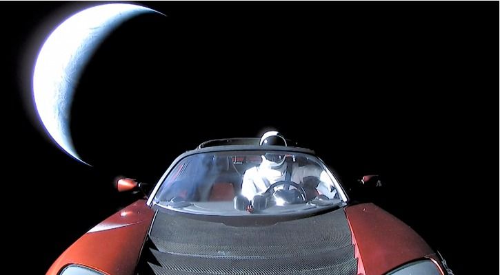 Get Tesla Car Launched Into Space Images