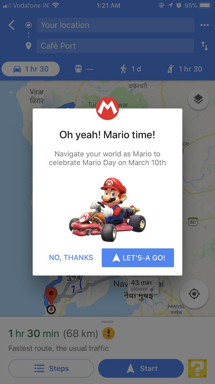 You Can Navigate Google Maps As Mario Till March 17, As Google
