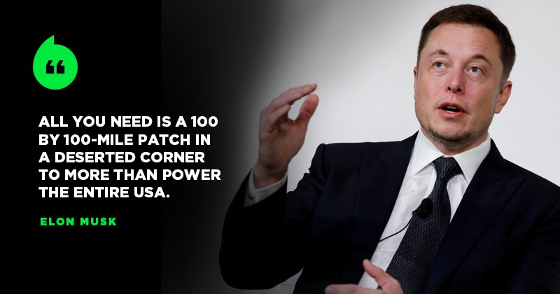 Elon Musk Will Set Up A Solar Farm As Big As Noida To Power Entire USA