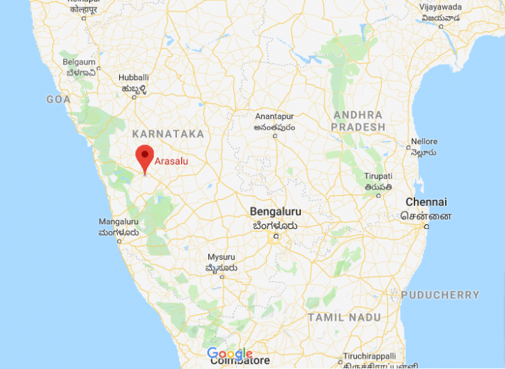 India map to show malgudi days location 