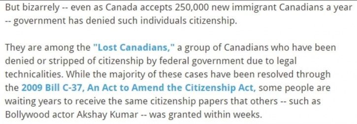 Canadian citizenship of Ajshay Kumar.