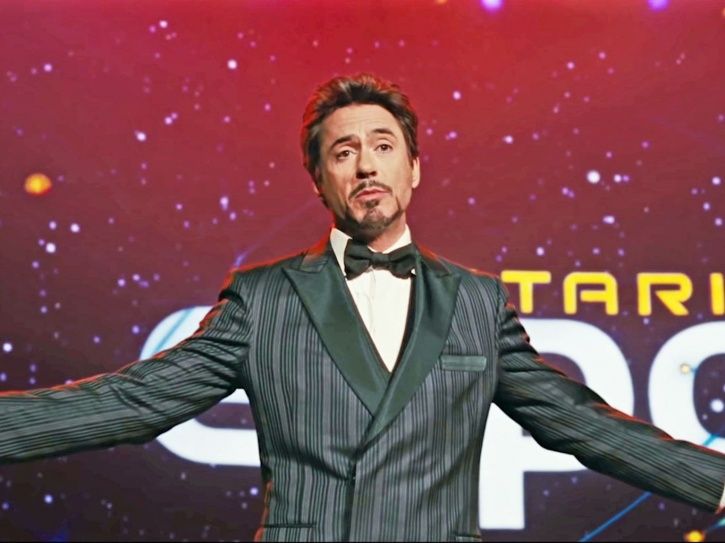 Tony Stark shows off his signature style.