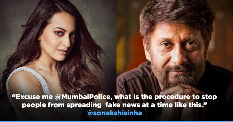 After Vivek Agnihotri Accuses Her Of Shooting During Lockdown Sonakshi Sinha Seeks Polices Help
