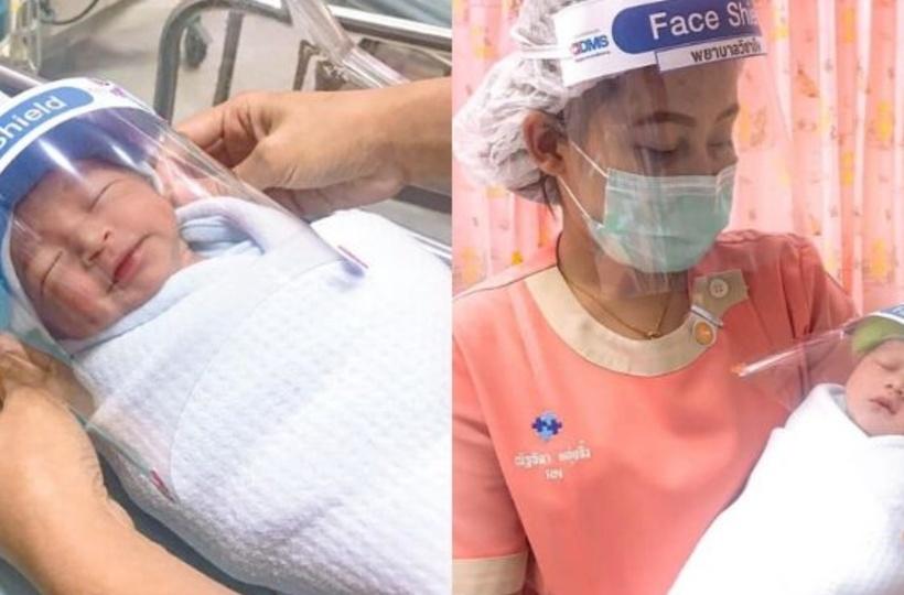 Babies in Thailand Given Face Shields to Protect Against Coronavirus