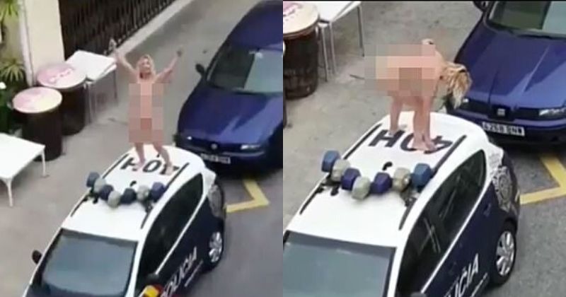 Naked on the car