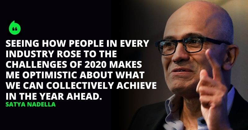 Satya Nadella Thanks The World, For Helping Each Other Survive 2020 ...