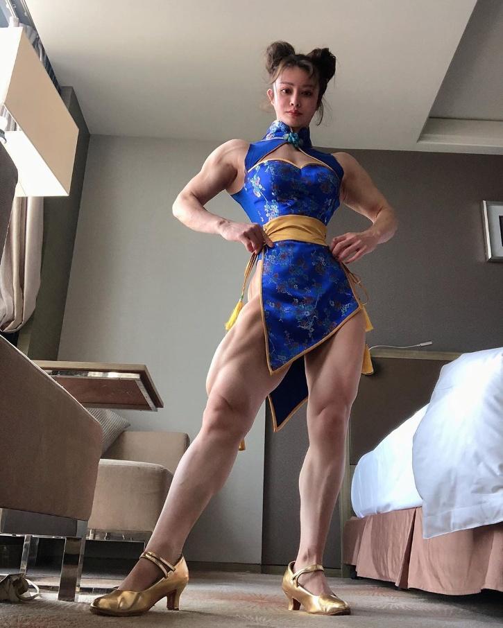 Yuan Herong Female Bodybuilder Chun Li Fighting Coronavirus.