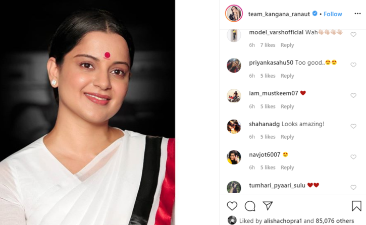 Kangana Ranaut Shares Latest Thalaivi Look On Jayalalithaas Birth Anniversary And Fans Are 2017