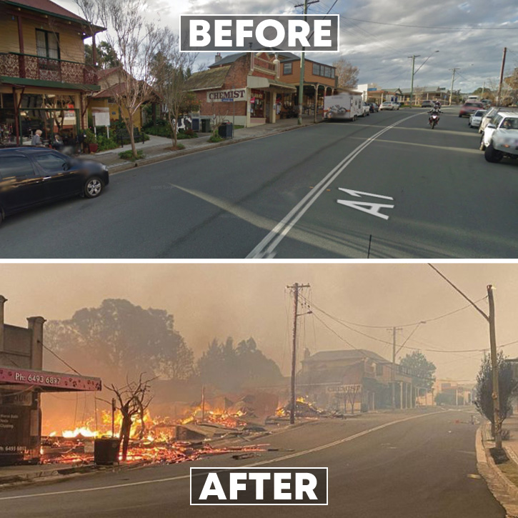 australia bushfire before and after