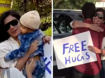 To Spread Love, Joy And Positivity, Richa Chadha Gives 'Free Hugs' To Strangers In Mumbai!
