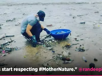 As Lockdown Has Been Relaxed, Randeep Hooda Is Back At Cleaning Versova Beach With A Face Mask